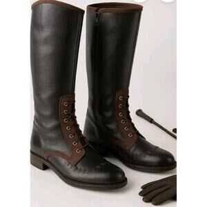 Schuler & Sons Philadelphia Pebbled Leather Equestrian Boots 70's FITS 6M